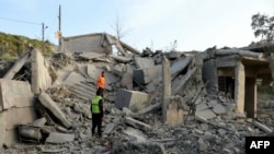 სამხრეთ ლიბანის სოფელი სრიფა ისრაელის ავიაციის თავდასხმის შემდეგ. 14 აპრილი, 2026 წელი