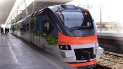 Armenia -- A commuter train at Yerevan's railway station, February 27, 2018.