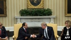Președintele Egiptului, Abdel Fattah al-Sisi și președintele american Donald Trump, Washington, 3 aprilie 2017 