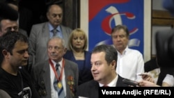 Serbian Interior Minister Ivica Dacic at a July 2011 press conference in Belgrade.