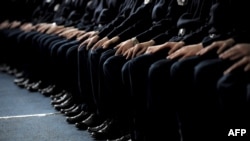 Policët e rinj të Kosovës gjatë ceremonisë së betimit. Fotografi nga arkivi. 