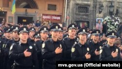 Нова поліція складає присягу у Львові, 23 серпня 2015 року. Всі фото: mvs.gov.ua