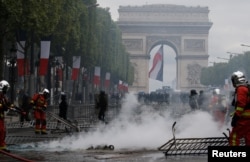 Ciocniri cu parotestatari, în primul paradei militare de la Paris, 14 iulie 2019