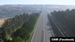 Fotografie generată de Compania de Investiții Rutiere, cu lotul autostrăzii Târgu-Neamț-Iași-Ungheni care va asigura legătura rutieră rapidă cu Republica Moldova. 