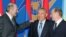 Солдан оңға қарай: Беларусь президенті Александр Лукашенко, Қазақстан президенті   Нұрсұлтан Назарбаев, Ресей президенті Владимир Путин. Минск, 23 маусым 2006 жыл. 