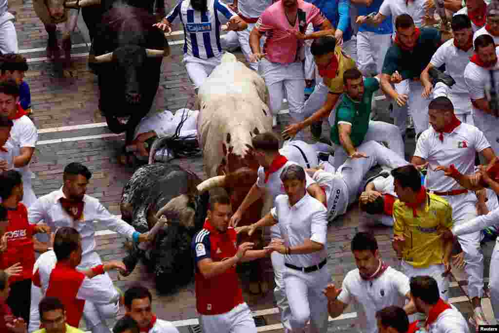 An de an, festivalul San Fermin - mai exact partea lui de alergare în fața taurului - este tot mai criticat. Apărătorii drepturilor animalelor spun că taurii, care spre deosebire de bărbați nu aleg ei să fugă pe stradă - se rănesc adesea, și mor, de pildă când se izbesc, în panică, de ziduri.&nbsp;