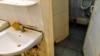 A picture of washroom facilities that was taken last year at a migrant center in Timișoara.