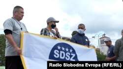 Zaposleni u institucijama BiH na protestu u Sarajevu, 20. septembar 2021.
