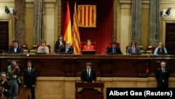 Выступление Карлеса Пучдемона в парламенте Каталонии