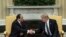 President Donald Trump (right) and Egypt's Abdel Fattah el-Sisi meet in at the White House.