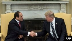 Müsüriň prezidenti Abdel-Fattah el-Sisi we Birleşen Ştatlaryň prezidenti Donald Tramp