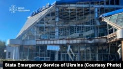 Вокзал в Одесской области, поврежденный в результате российской атаки, Украина, 22 августа 2026 года