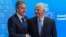 US Secretary of State Antony Blinken (left) is welcomed by European Union High Representative for Foreign Affairs and Security Policy Josep Borrell ahead of a meeting in Brussels on April 4.