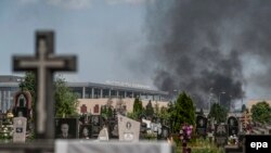 Донецький аеропорт під час бою між військовими і бойовиками, 26 травня 2014 року