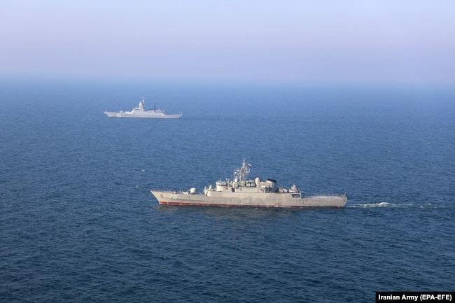Совместные учения ВМФ России и Ирана в Индийском океане. Февраль 2021 года