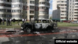 Татаристон муфтийсининг портлатилган хизмат машинаси.