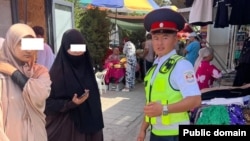 Authorities said they spoke with about 300 women wearing niqabs in a two-day raid in Osh's provincial capital, Osh City.