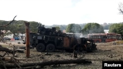 Разрушенная зенитная установка на военной авиабазе Ла-Карлота в Венесуэле. 3 января 2026 года