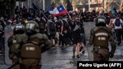 Pamje nga protestat në Kili.