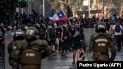 Sukob policije i demonstranata u Santjagu 29. oktobra