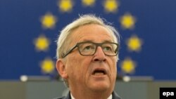 Jean-Claude Juncker gjatë fjalimit të sotëm në Parlamentin Evropian në Strasburg