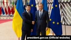 Президент України Володимир Зеленський і президент Європейської Ради Дональд Туск, Брюссель, 5 червня 2019 року