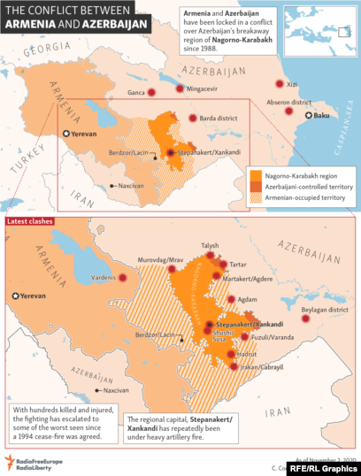 Nagorno-Karabakh conflict: At least 16 killed in clashes between Armenia  and Azerbaijan - France 24