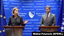 Federica Mogherini i Denis Zvizdić na pres-konferenciji u Sarajevu, 4. mart 2017.