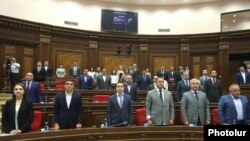 Armenia -- Deputies from the My Step bloc attend a parliament session in Yerevan, September 9, 2019.