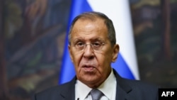 Russia's Foreign Minister Sergei Lavrov attends a joint press conference following his talks with Senegal's foreign minister in Moscow on August 29, 2024.