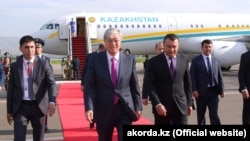 Президент Казахстана Касым-Жомарт Токаев во время первого визита в Таджикистан после вступления в должность. Душанбе, 14 июня 2019 года.