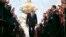 Vladimir Putin enters to take the oath of office during his inauguration ceremony in Moscow on May 7.
