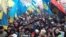Tens of thousands of people turned out to demonstrate in the Ukrainian capital. 