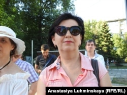 Светлана Юрьевна на митинге против пенсионной реформы в Саратове.