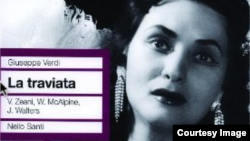 Coperta înregistrării italiene a operei „Traviata” cu Virginia Zeani