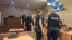 Kosovo: Jelena Djukanovic, accused of espionage, at the Basic Court in Prishtina.