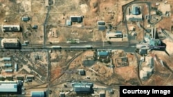 Скриншот спутникового изображения Google Earth, на котором видно стартовую площадку 31/6 космодрома Байконур