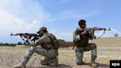 Afghan soldiers take during an operation against the so-called Islamic State (IS) in Chaparhar district of the eastern Nangarhar Province in May