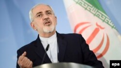 Iranian Foreign Minister Mohammad Javad Zarif speaks at the Foreign Ministry in Berlin on June 27.