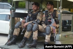 Pakistani soldiers ahead of the royals’ visit to Islamabad. A British spokesman described the visit as “the most complex tour undertaken by the duke and duchess to date, given the logistical and security considerations.”