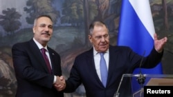 თურქეთის საგარეო საქმეთა მინისტრი ჰაკან ფიდანი და რუსეთის ფედერაციის საგარეო საქმეთა მინისტრი სერგეი ლავროვი. მოსკოვი. 16 ივნისი, 2026.