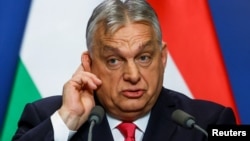 Premierul ungar, Viktor Orban, la o conferință de presă pentru media internațională, la Budapesta, pe 5 ianuarie