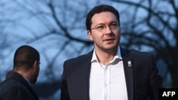 Daniel Mitov arrives for a meeting of EU foreign ministers in Amsterdam in February 2016.