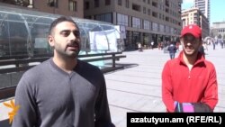 Armenia - Iranian tourists speak to RFE/RL, Yerevan, 21Mar2016.