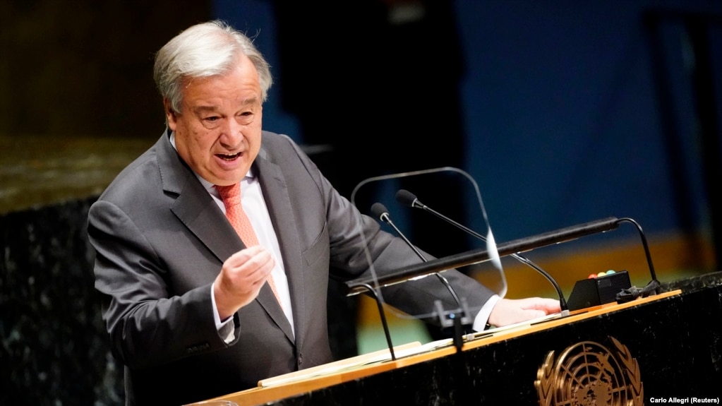 United Nations Secretary-General Antonio Guterres addresses the opening of the 74th session of the United Nations General Assembly at U.N. headquarters in New York, September 24, 2019