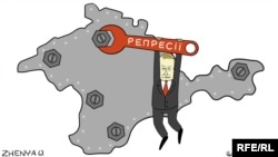 Репрессии РФ в Крыму. Карикатура Евгении Олейник