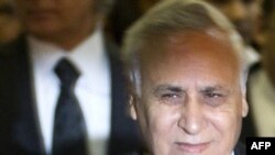 Former President Moshe Katsav arrives in court in Tel Aviv.