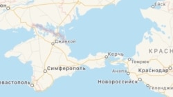 An Apple map's depiction of the Ukrainian peninsula of Crimea when viewed on a device inside Russia.