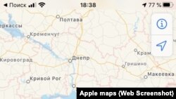 Rusiyada Apple Maps Krımı belə göstərir