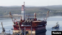 Russian floating oil platforms like this one operating off the northern coast will soon have extra support from border guards